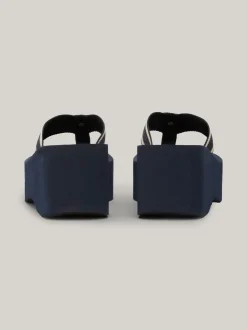 Sandały*Tommy Hilfiger Japonki Na Platformie Z Logo SPACE BLUE