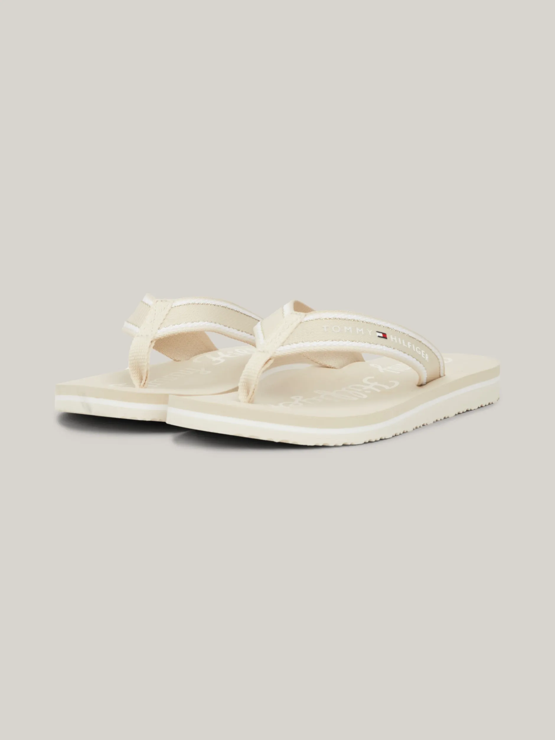 Sandały*Tommy Hilfiger Japonki Z Graficznym Logo CLASSIC BEIGE