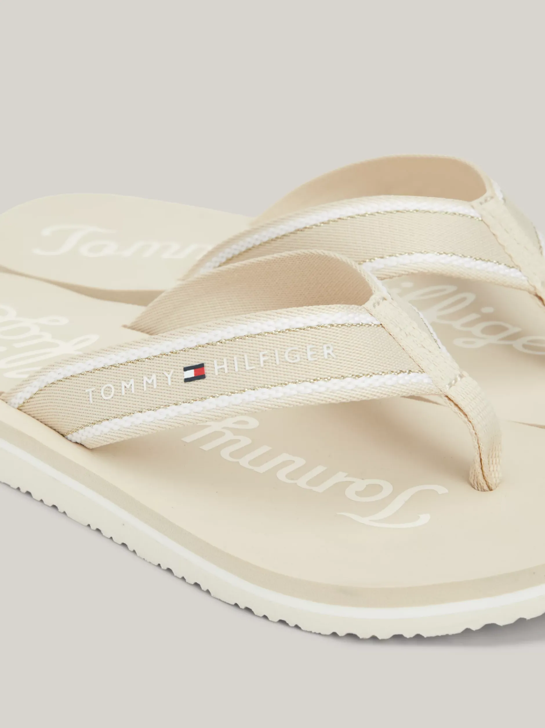 Sandały*Tommy Hilfiger Japonki Z Graficznym Logo CLASSIC BEIGE