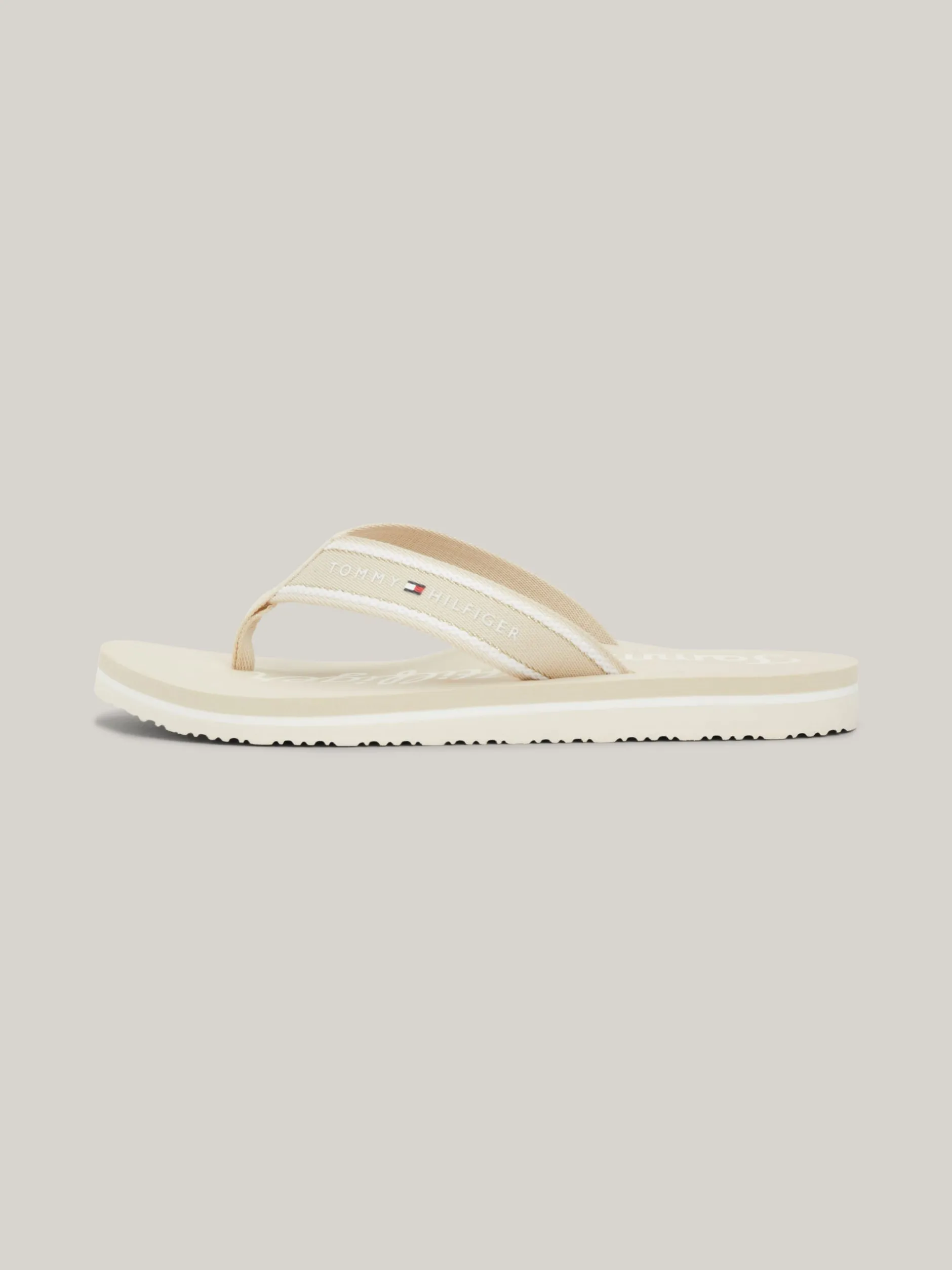 Sandały*Tommy Hilfiger Japonki Z Graficznym Logo CLASSIC BEIGE