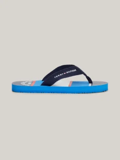 Obuwie I Akcesoria*Tommy Hilfiger Japonki Z Parcianymi Paskami I Logo BLUE