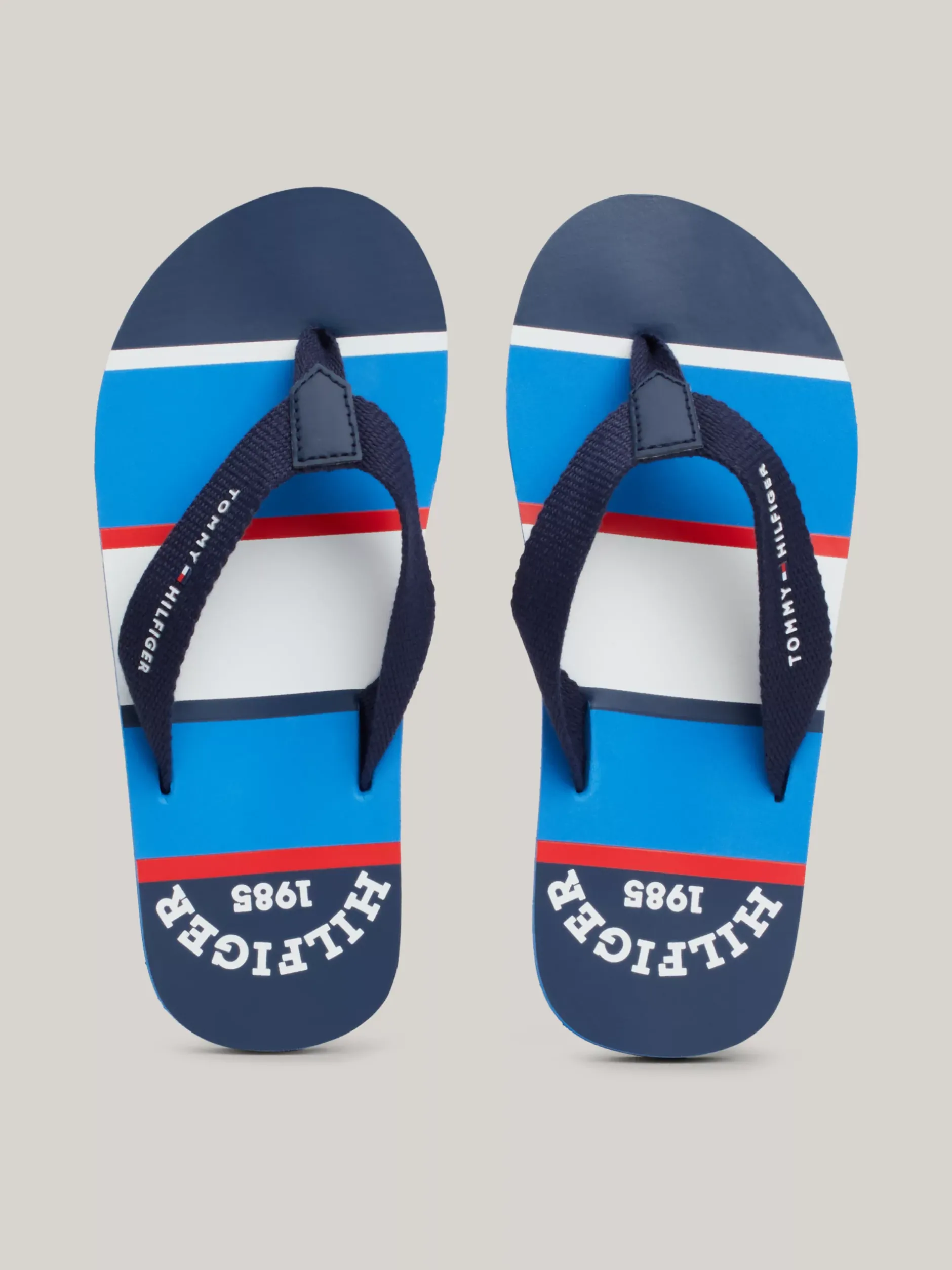 Obuwie I Akcesoria*Tommy Hilfiger Japonki Z Parcianymi Paskami I Logo BLUE