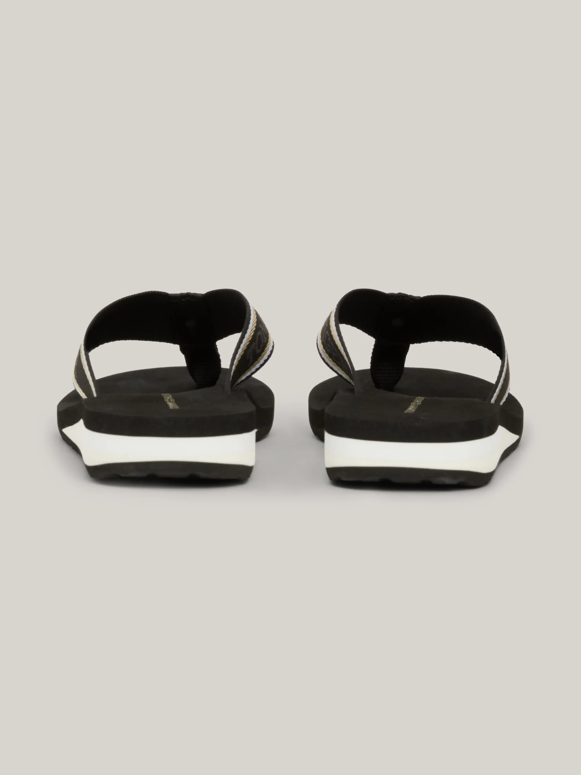 Sandały*Tommy Hilfiger Japonki Z Parcianymi Paskami I Logo BLACK