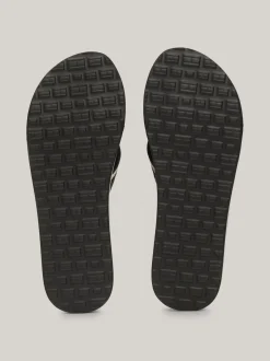 Sandały*Tommy Hilfiger Japonki Z Parcianymi Paskami I Logo BLACK
