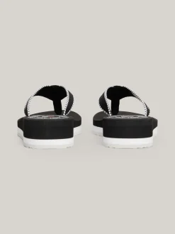 Sandały*Tommy Hilfiger Japonki Z Parcianymi Paskami Z Logo BLACK