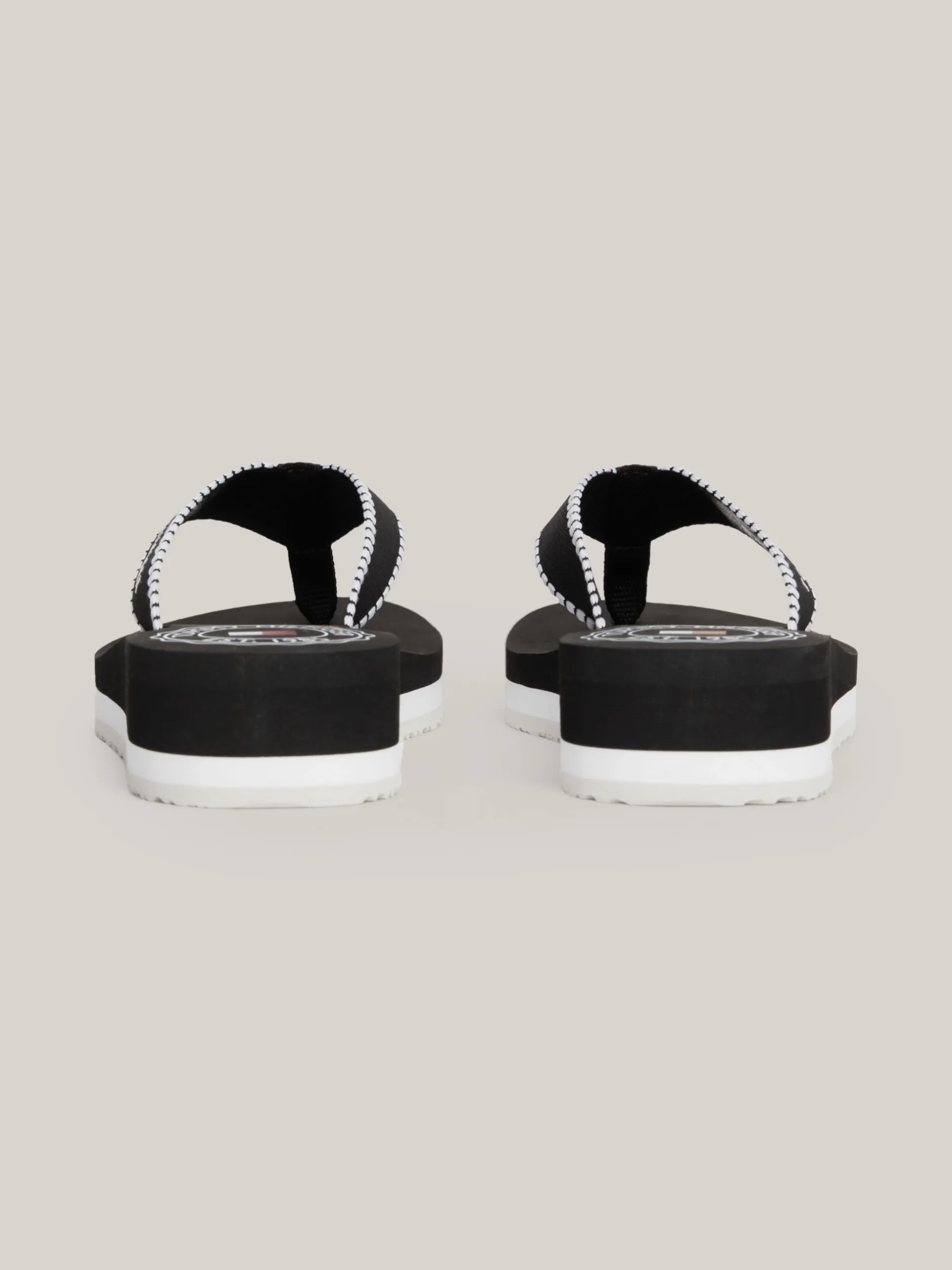 Sandały*Tommy Hilfiger Japonki Z Parcianymi Paskami Z Logo BLACK