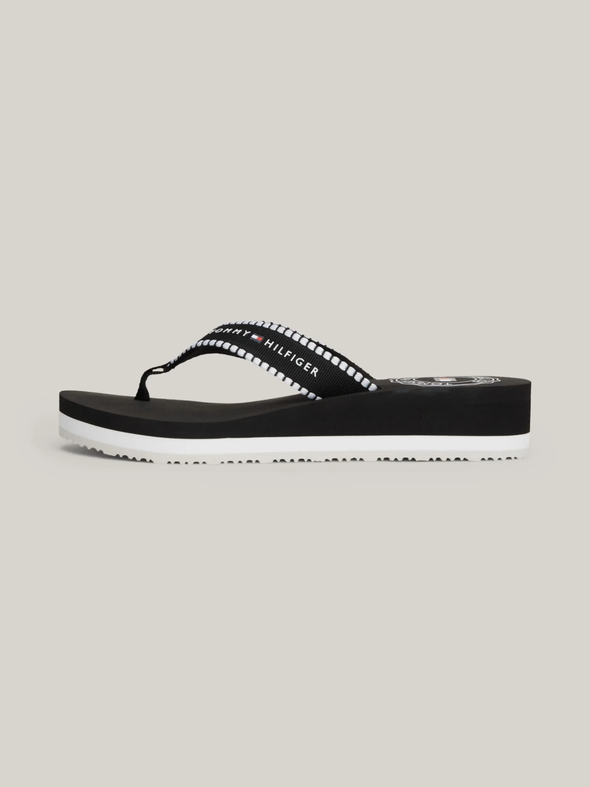 Sandały*Tommy Hilfiger Japonki Z Parcianymi Paskami Z Logo BLACK