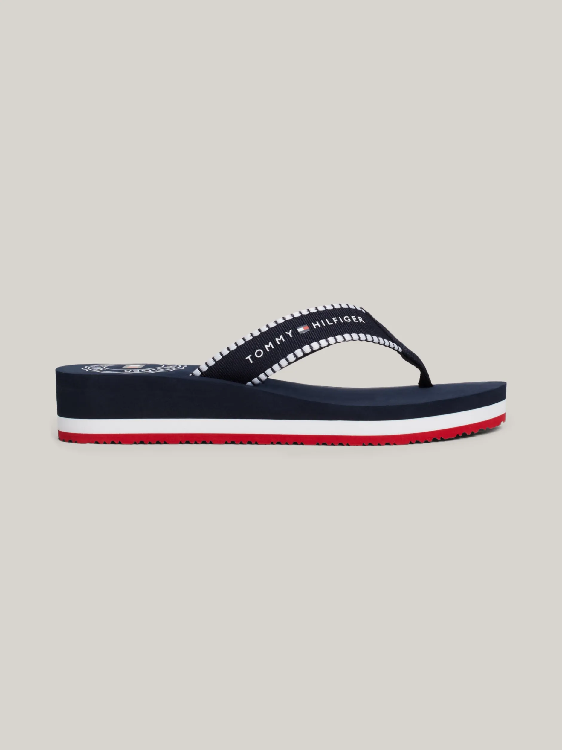 Sandały*Tommy Hilfiger Japonki Z Parcianymi Paskami Z Logo SPACE BLUE