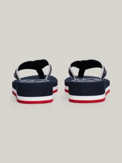 Sandały*Tommy Hilfiger Japonki Z Parcianymi Paskami Z Logo SPACE BLUE