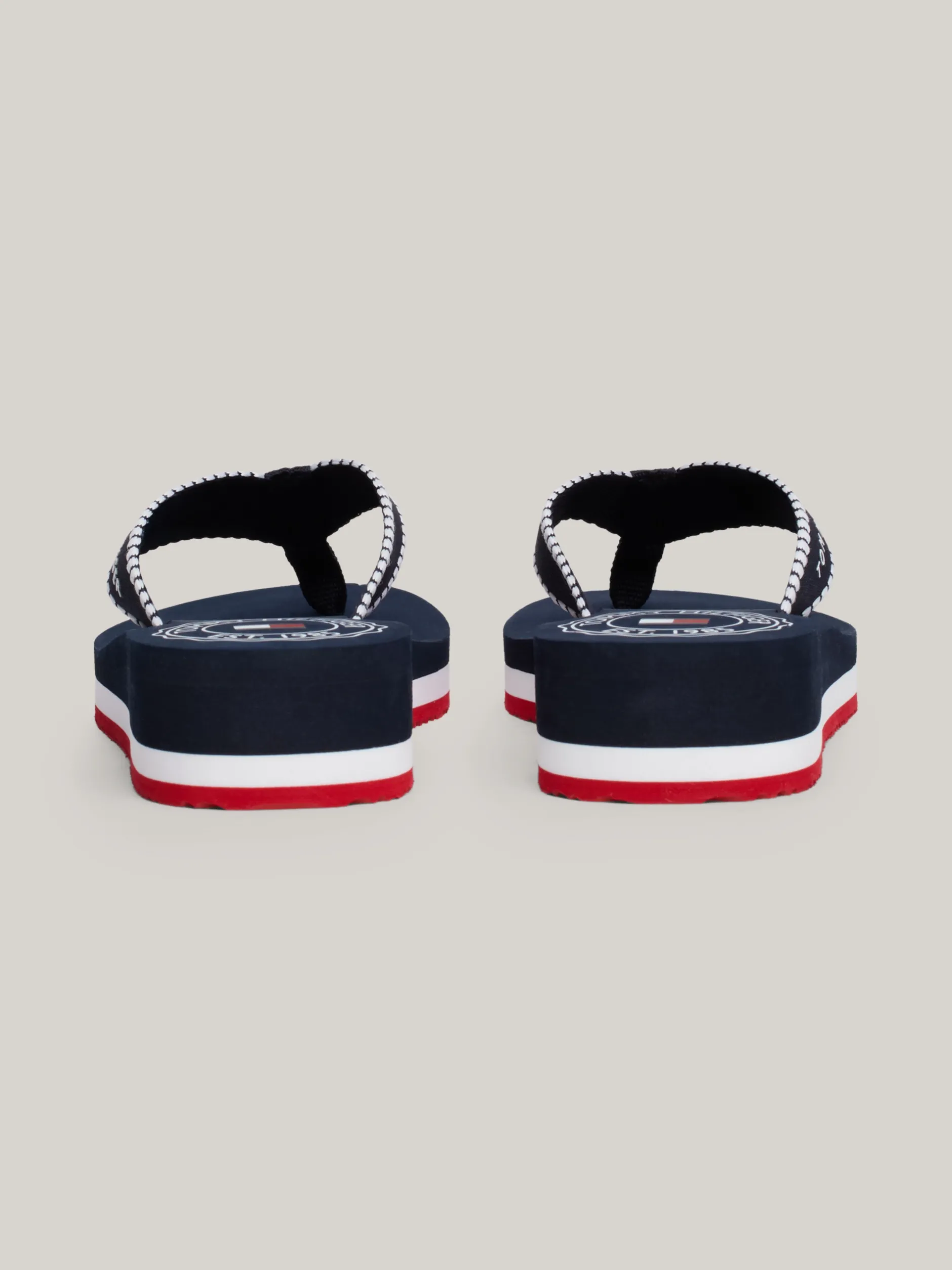 Sandały*Tommy Hilfiger Japonki Z Parcianymi Paskami Z Logo SPACE BLUE