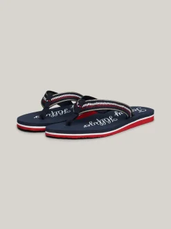 Sandały*Tommy Hilfiger Japonki Z Paskami Z Sygnowanej Taśmy SPACE BLUE