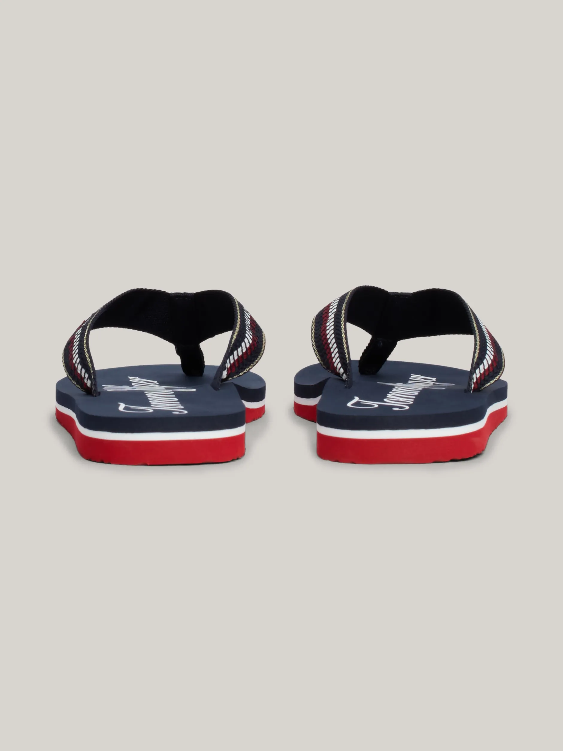 Sandały*Tommy Hilfiger Japonki Z Paskami Z Sygnowanej Taśmy SPACE BLUE