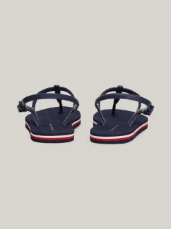 Sandały*Tommy Hilfiger Japonki Z Paskiem Wokół Kostki I Flagą SPACE BLUE
