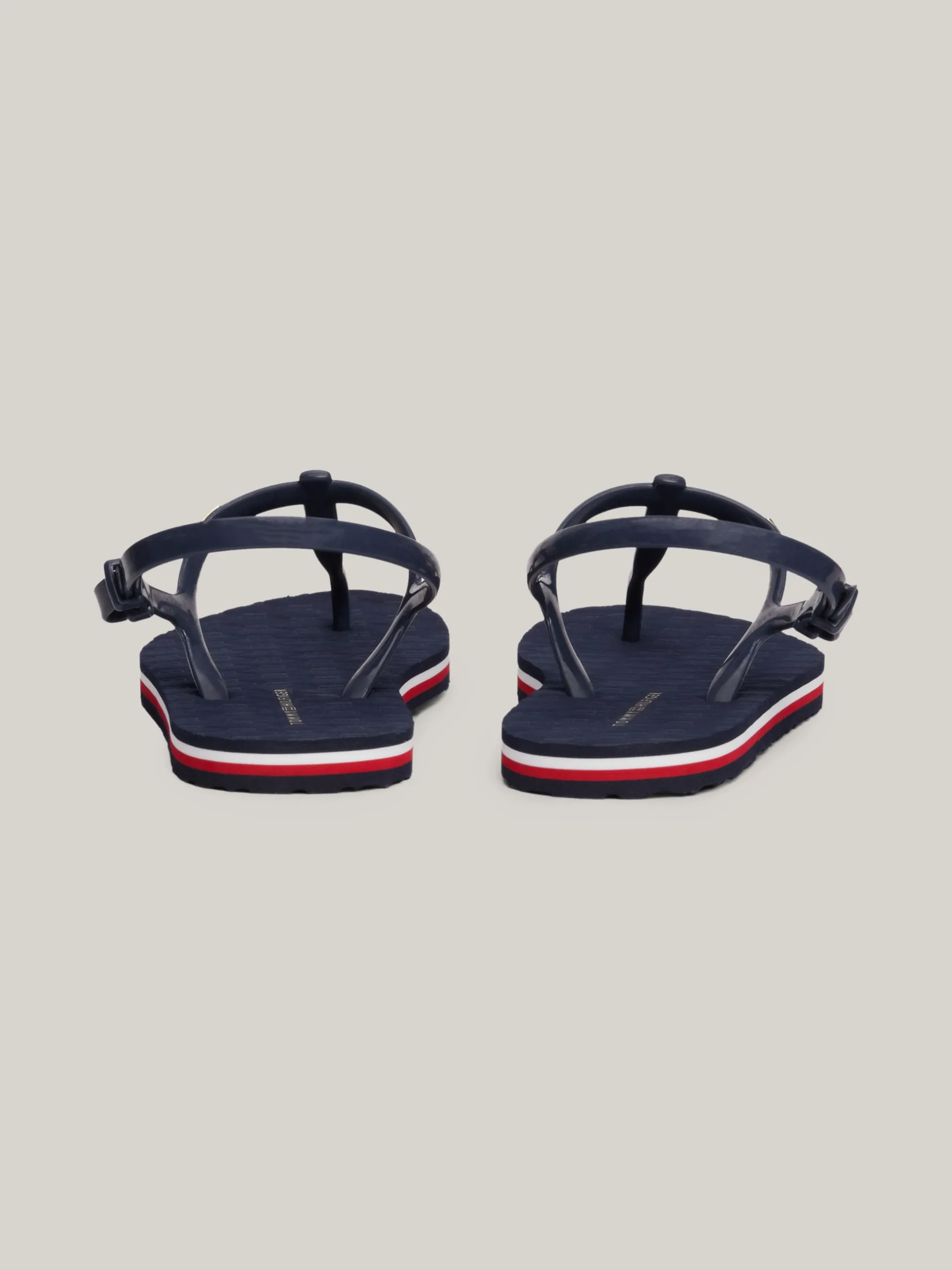 Sandały*Tommy Hilfiger Japonki Z Paskiem Wokół Kostki I Flagą SPACE BLUE