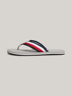 Sandały I Japonki*Tommy Hilfiger Japonki Z Sygnowanym Wzorem ANTIQUE SILVER