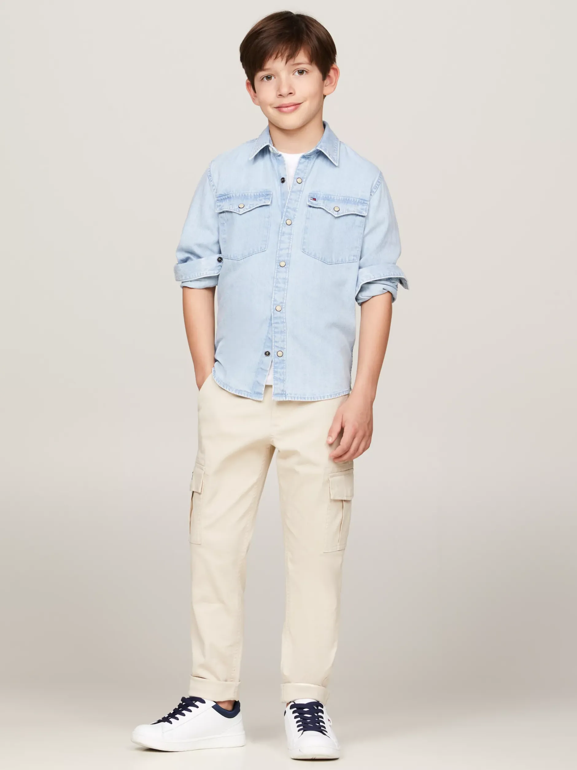 Koszule*Tommy Hilfiger Jeansowa Koszula O Regularnym Kroju DENIM MID WASH