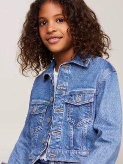 Kurtki I Płaszcze*Tommy Hilfiger Jeansowa Kurtka Trucker O Kroju Oversize MIDSALTPEPPER