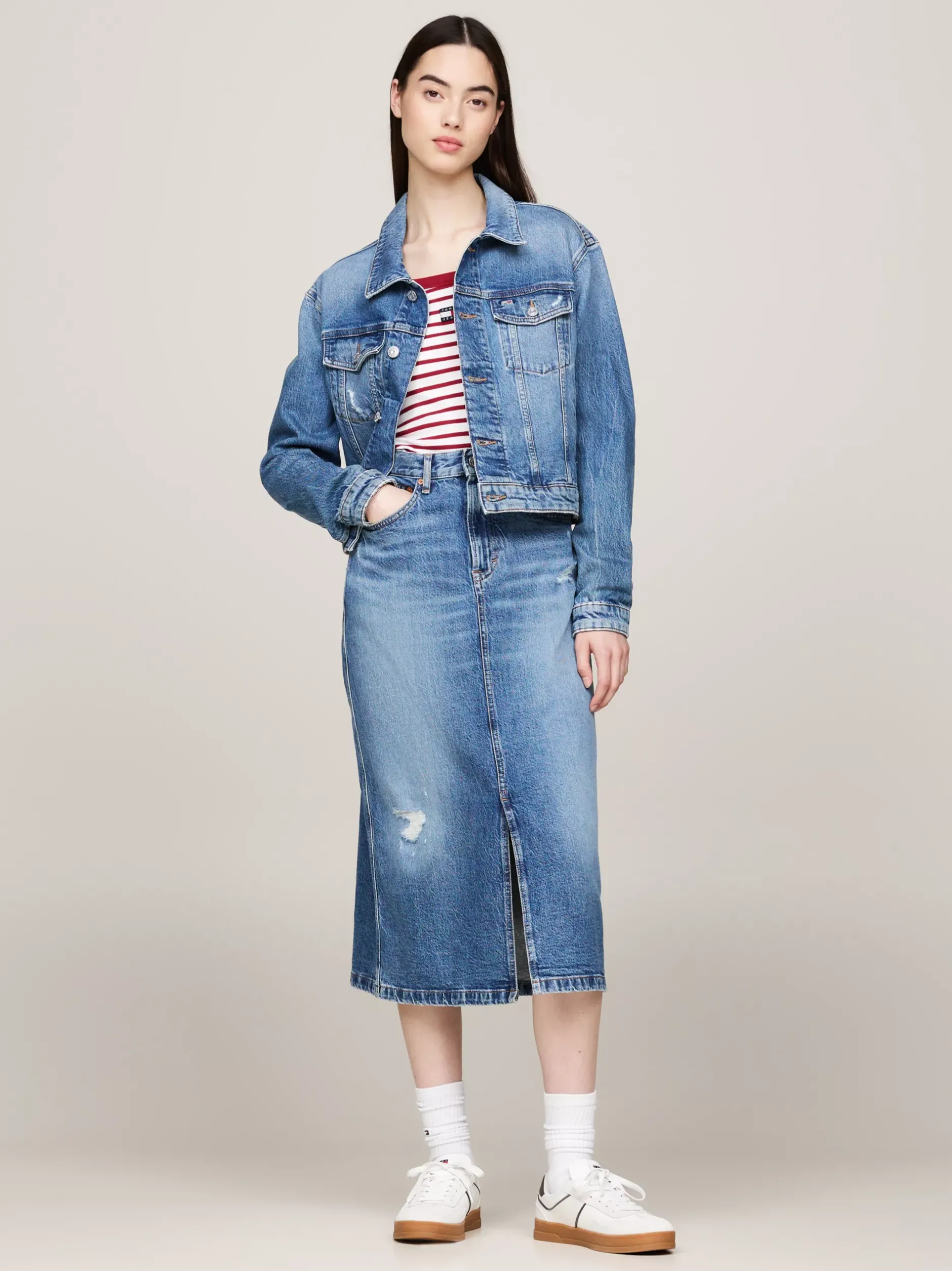 Kurtki & Płaszcze*Tommy Hilfiger Jeansowa Kurtka Typu Trucker DENIM MEDIUM