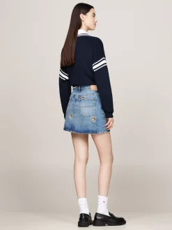Spódnice*Tommy Hilfiger Jeansowa Spódnica Izzie Ze średnim Stanem DENIM MEDIUM