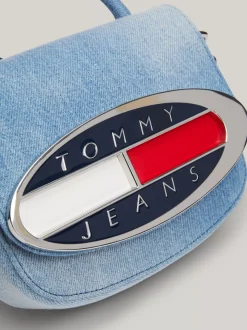 Torebki Na Pasku*Tommy Hilfiger Jeansowa Torebka Na Ramię Z Plakietką Origin DENIM
