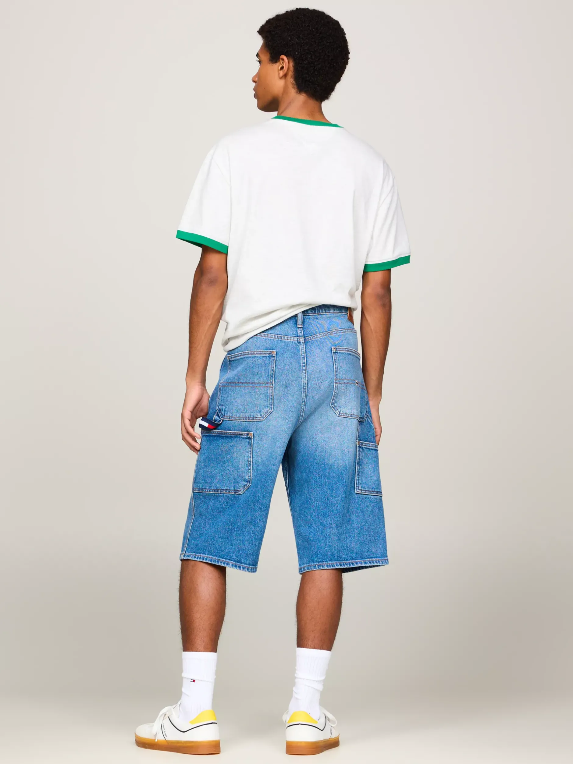 Szorty*Tommy Hilfiger Jeansowe Szorty W Stolarskim Stylu DENIM MEDIUM