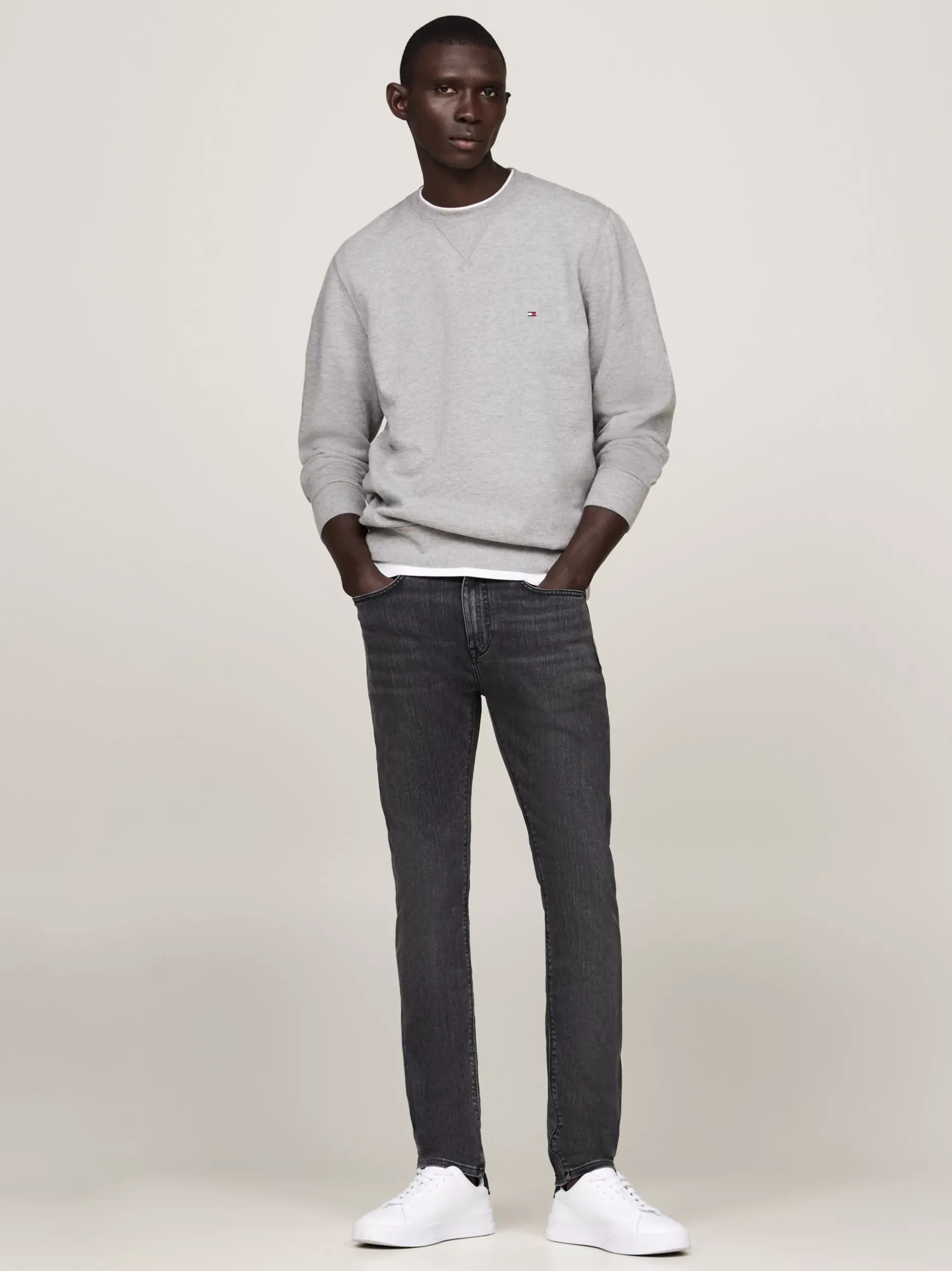 Jeansy*Tommy Hilfiger Jeansy Bleecker Z Efektem Wyblaknięcia STONE GREY