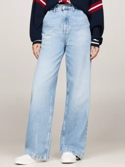 Jeansy*Tommy Hilfiger Jeansy Claire Z Szerokimi Nogawkami W Stylu Varsity DENIM LIGHT