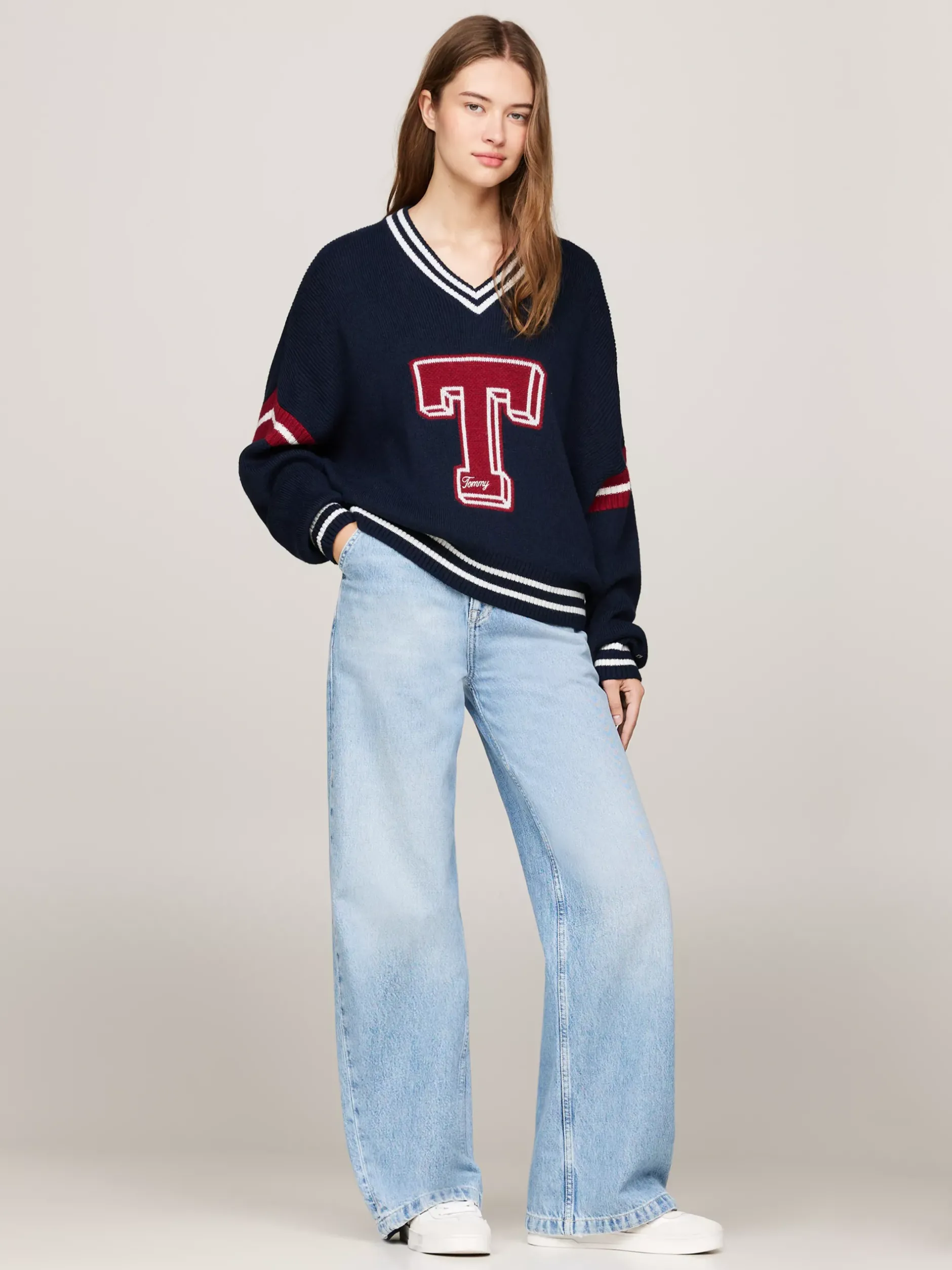 Jeansy*Tommy Hilfiger Jeansy Claire Z Szerokimi Nogawkami W Stylu Varsity DENIM LIGHT