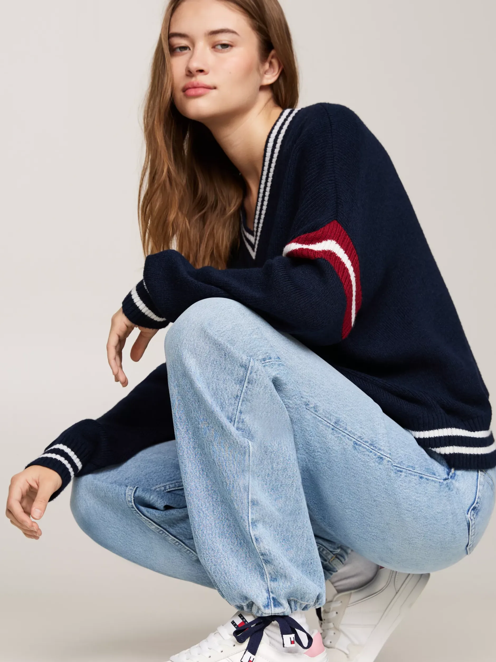 Jeansy*Tommy Hilfiger Jeansy Claire Z Szerokimi Nogawkami W Stylu Varsity DENIM LIGHT