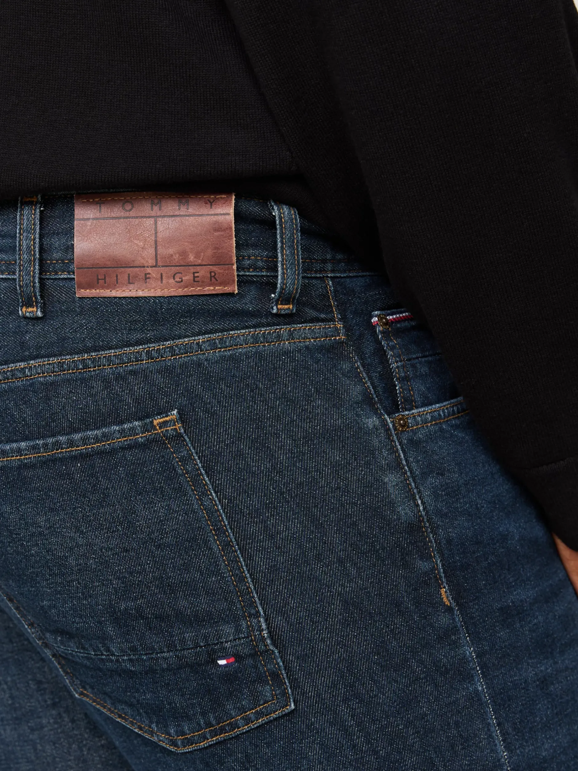 Jeansy*Tommy Hilfiger Jeansy Denton Plus Z Efektem Wyblaknięcia CREST INDIGO