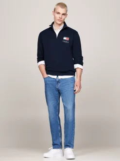 Jeansy*Tommy Hilfiger Jeansy Isaac Z Efektem Wyblaknięcia DENIM MEDIUM