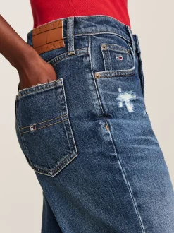 Jeansy*Tommy Hilfiger Jeansy Mom Fit Z Bardzo Wysokim Stanem DENIM DARK