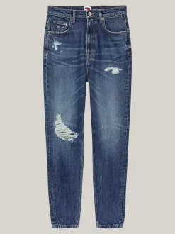 Jeansy*Tommy Hilfiger Jeansy Mom Fit Z Bardzo Wysokim Stanem DENIM DARK