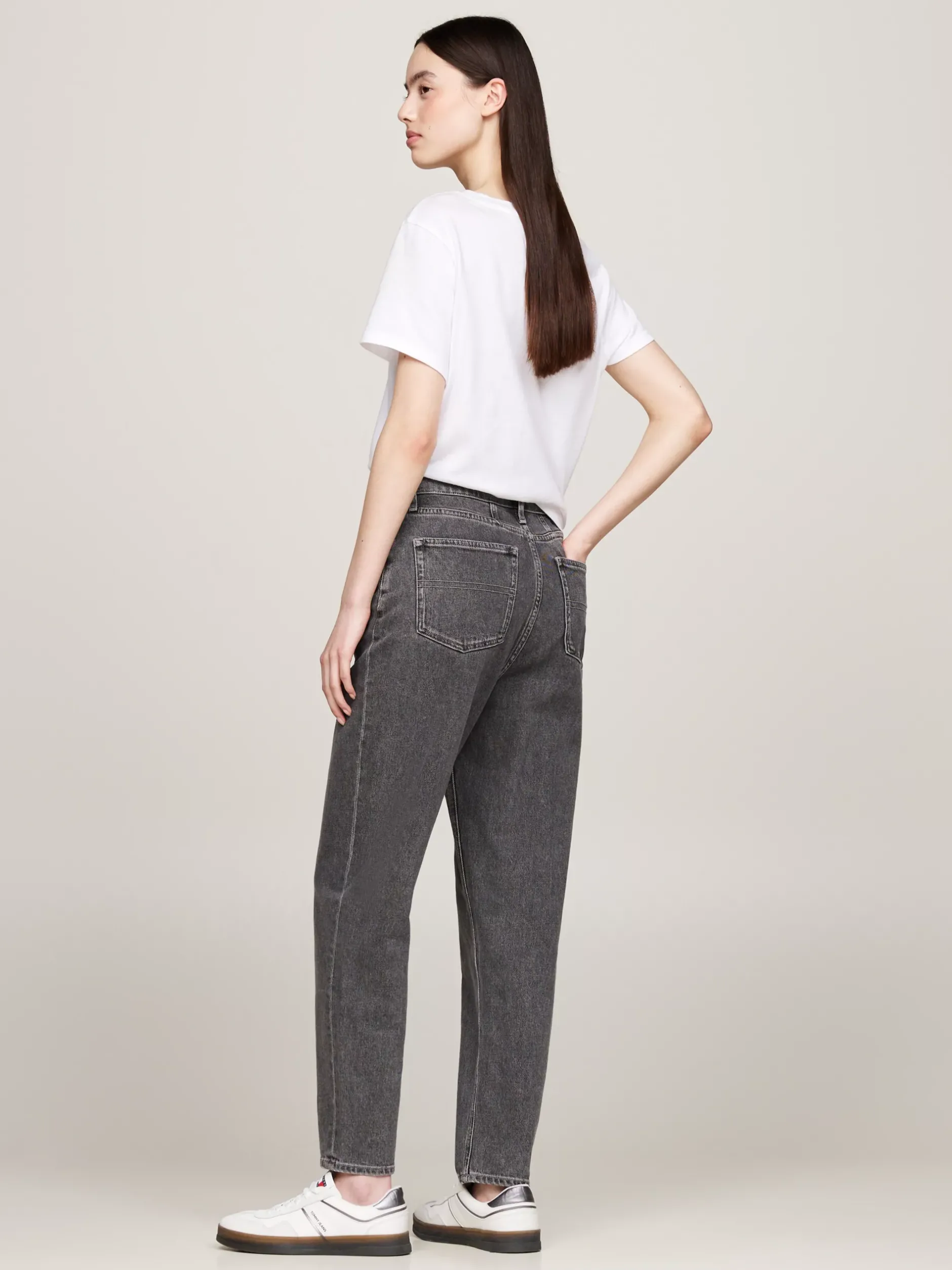 Jeansy*Tommy Hilfiger Jeansy Mom Fit Z Bardzo Wysokim Stanem DENIM BLACK