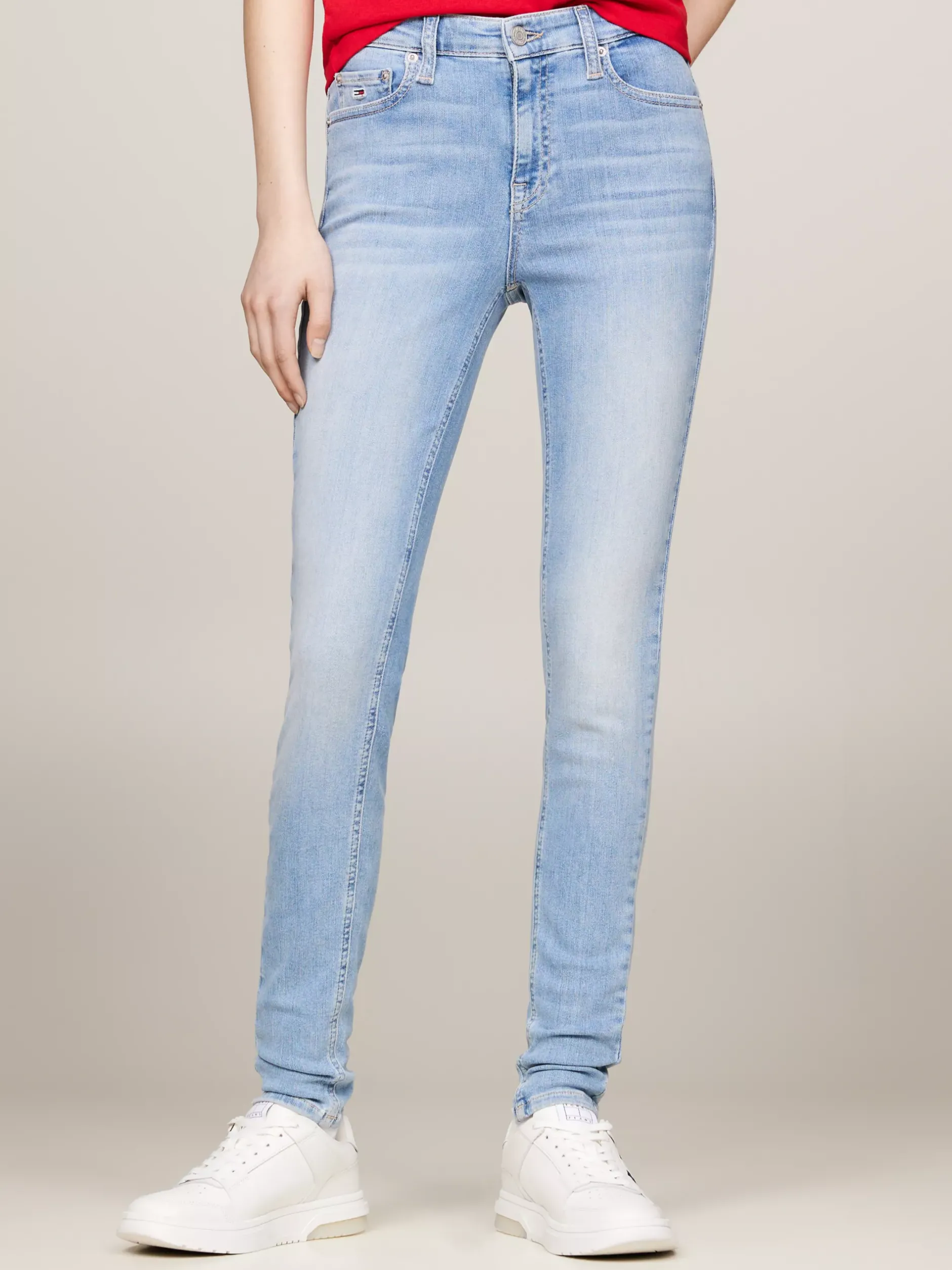 Jeansy*Tommy Hilfiger Jeansy Nora O Obcisłym Kroju Ze średnim Stanem DENIM LIGHT