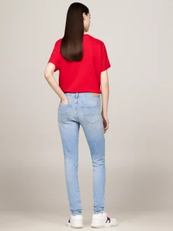 Jeansy*Tommy Hilfiger Jeansy Nora O Obcisłym Kroju Ze średnim Stanem DENIM LIGHT