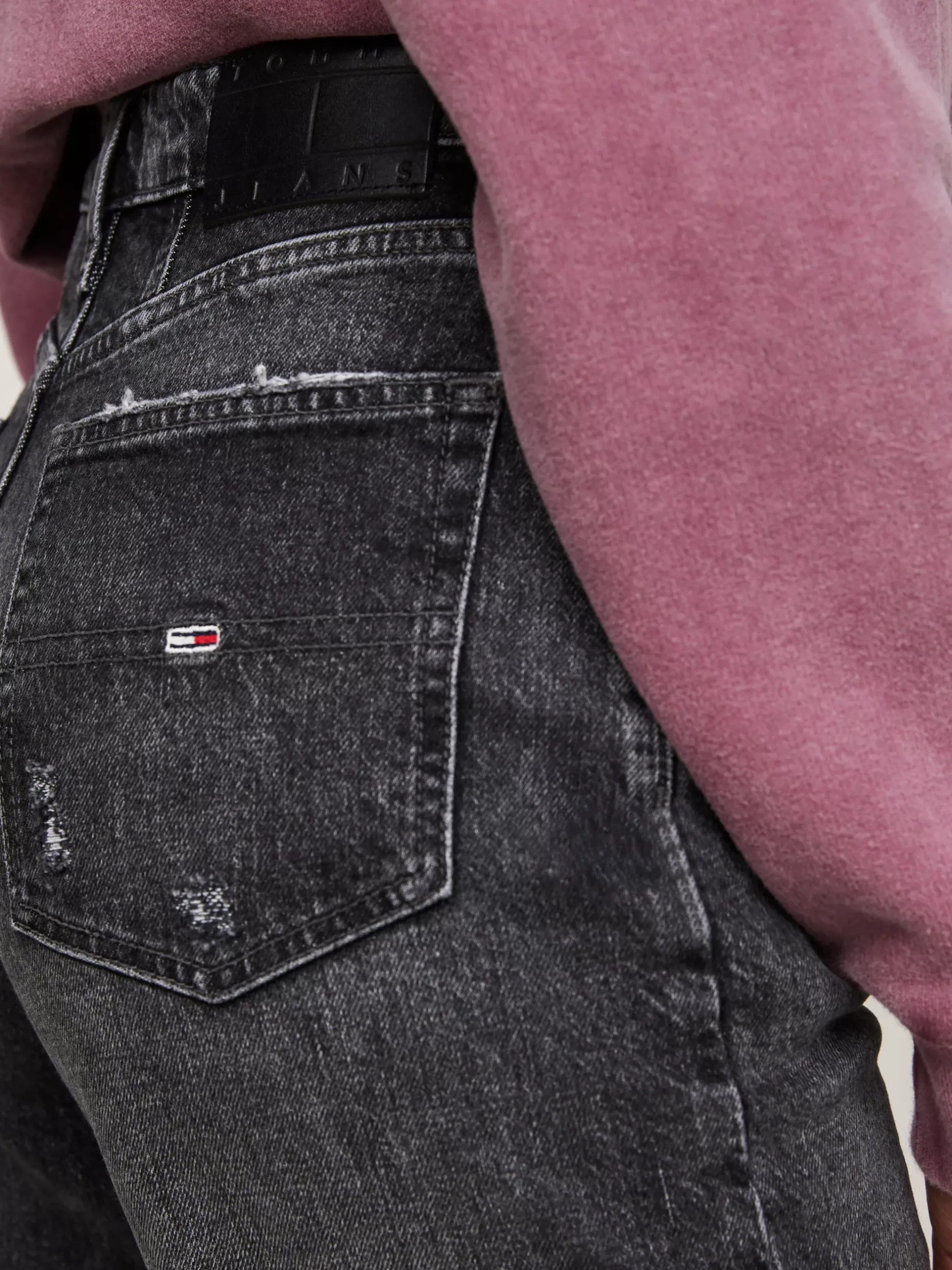 Jeansy*Tommy Hilfiger Jeansy O Kroju Mom Z Bardzo Wysokim Stanem DENIM BLACK