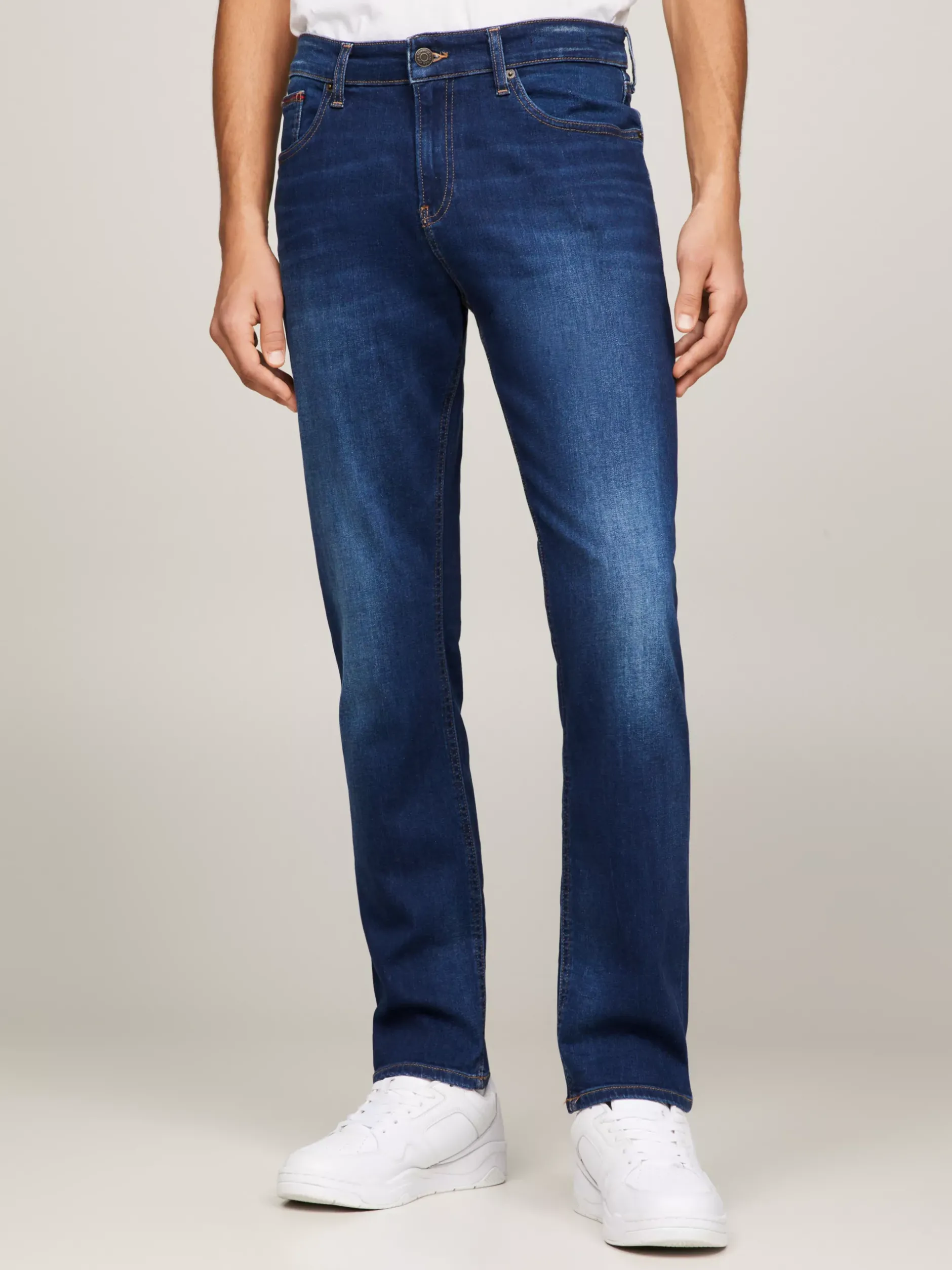 Jeansy*Tommy Hilfiger Jeansy Ryan O Regularnym Kroju Z Prostymi Nogawkami I Efektem Wyblaknięcia ASPEN DARK BLUE STRETCH