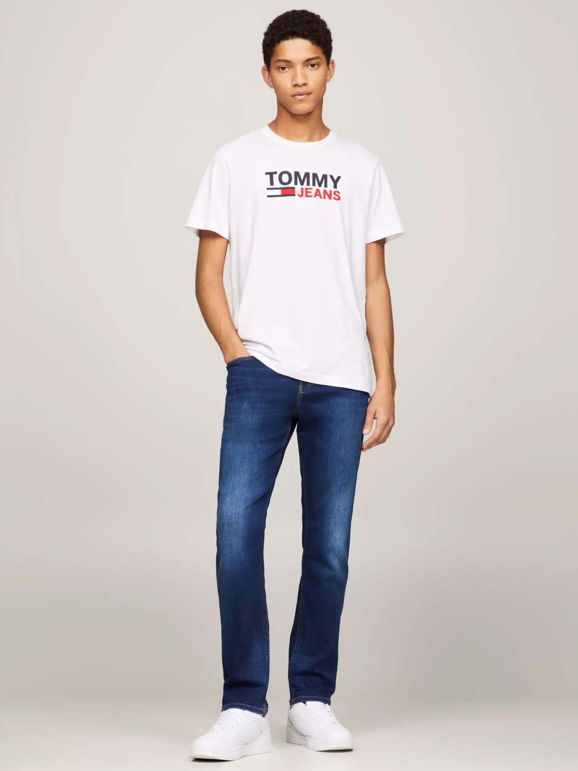 Jeansy*Tommy Hilfiger Jeansy Ryan O Regularnym Kroju Z Prostymi Nogawkami I Efektem Wyblaknięcia ASPEN DARK BLUE STRETCH