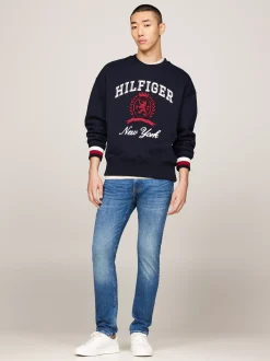 Jeansy*Tommy Hilfiger Jeansy TH Flex Bleecker O Wąskim Kroju CROSS BLUE