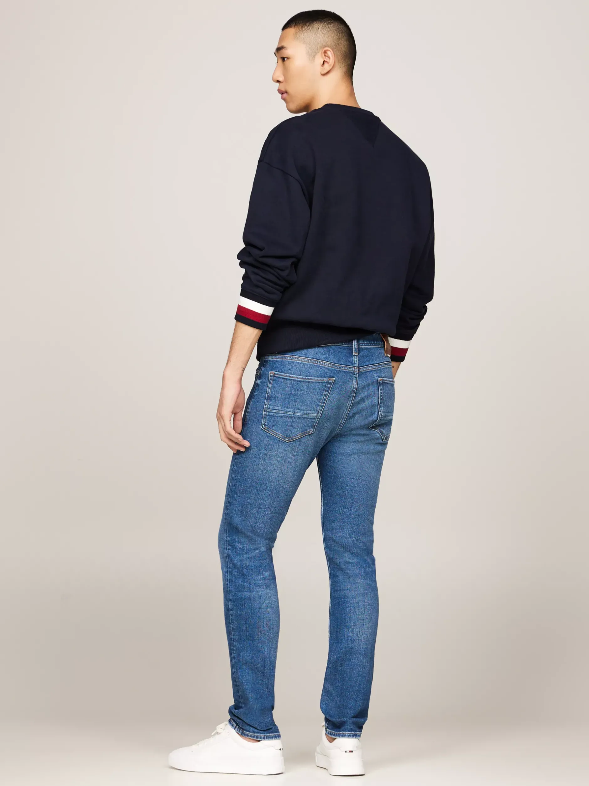 Jeansy*Tommy Hilfiger Jeansy TH Flex Bleecker O Wąskim Kroju CROSS BLUE
