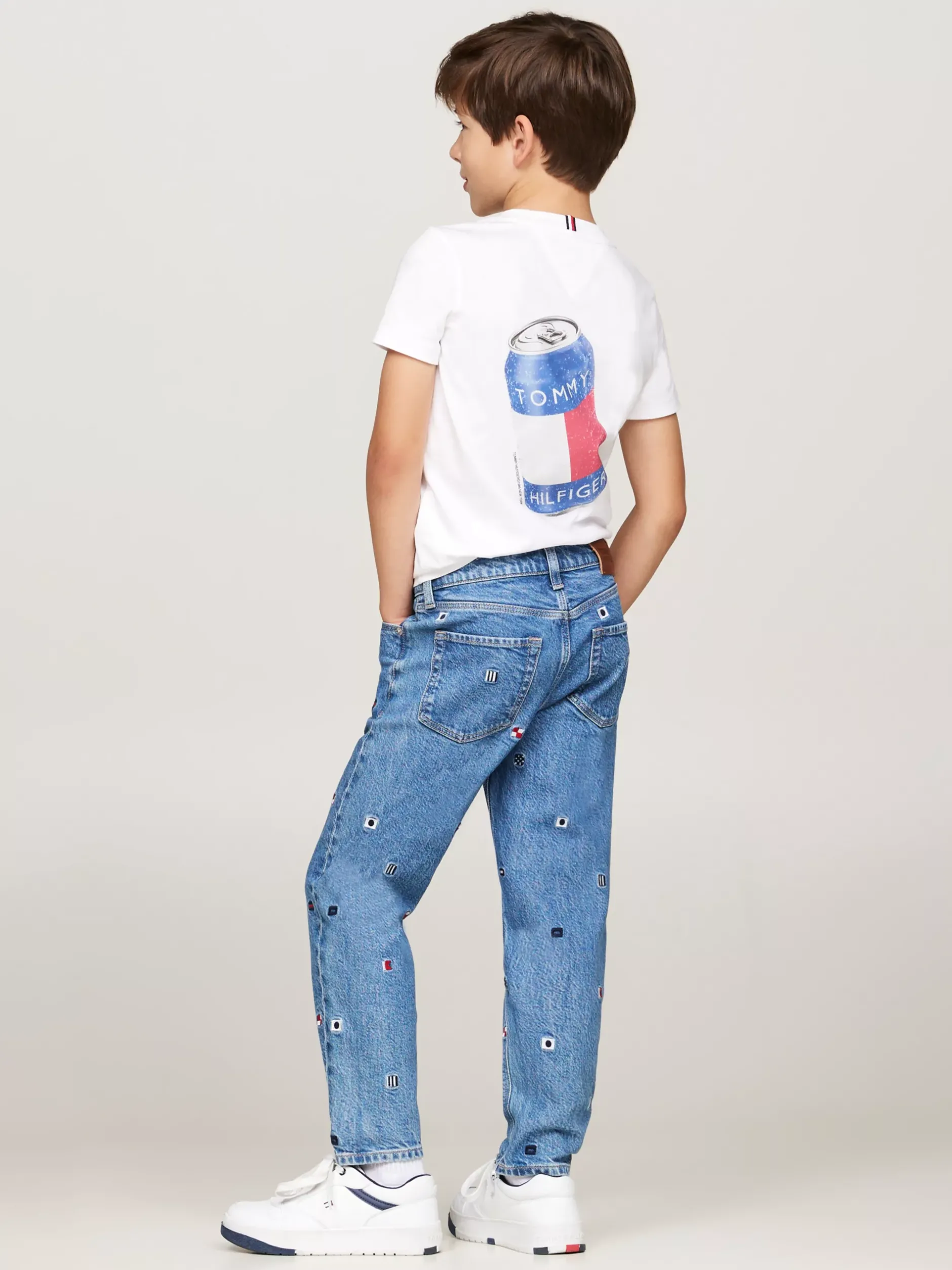 Jeansy*Tommy Hilfiger Jeansy W Haftowany Wzór Z Motywem Flagi CRITTER