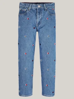 Jeansy*Tommy Hilfiger Jeansy W Haftowany Wzór Z Motywem Flagi CRITTER