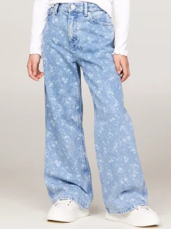 Jeansy*Tommy Hilfiger Jeansy Z Szerokimi Nogawkami W Kwiatowy Wzór LASER