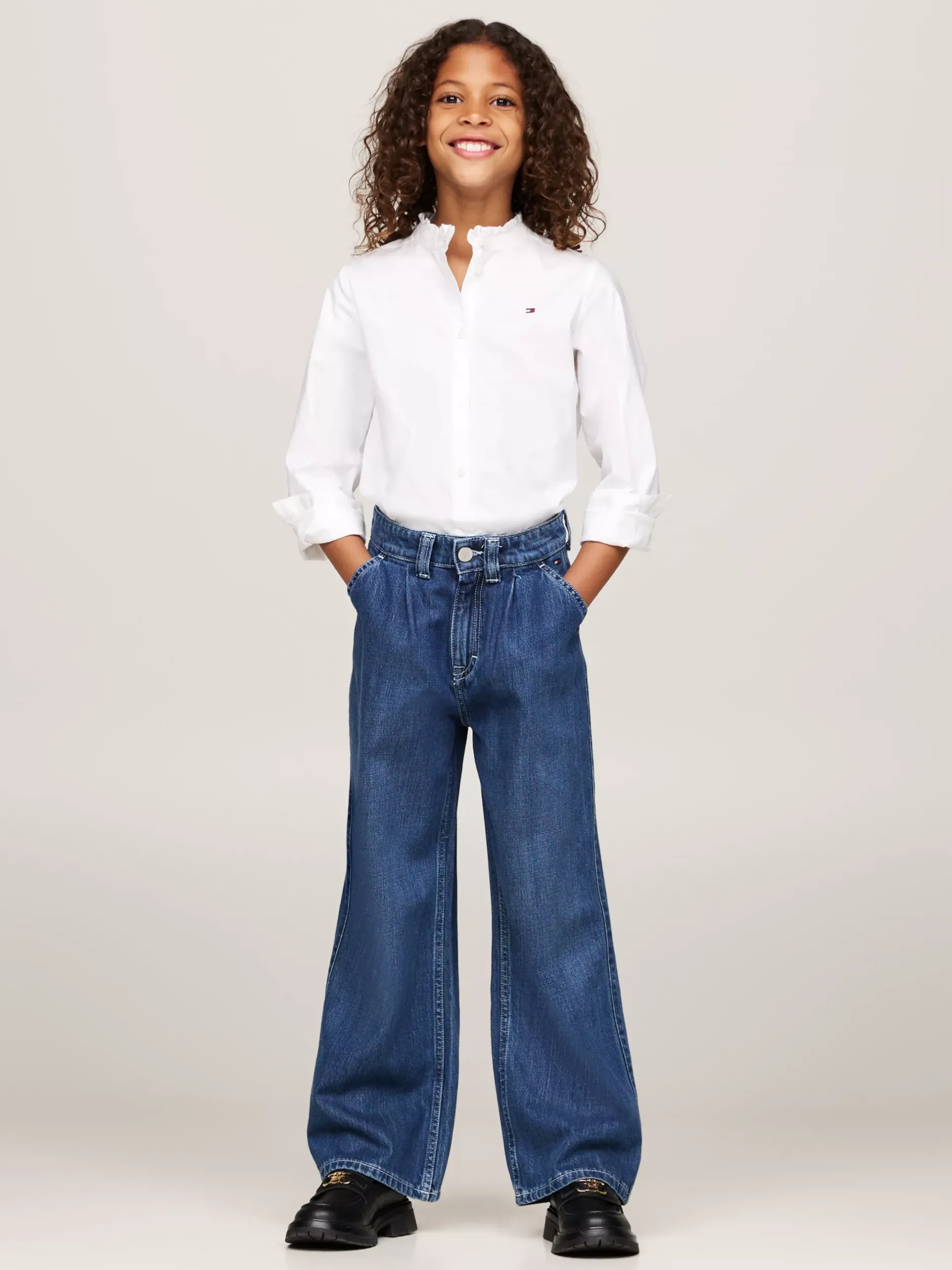 Jeansy*Tommy Hilfiger Jeansy Z Szerokimi Nogawkami I Zaszewkami DARKUSEDLYOCELL