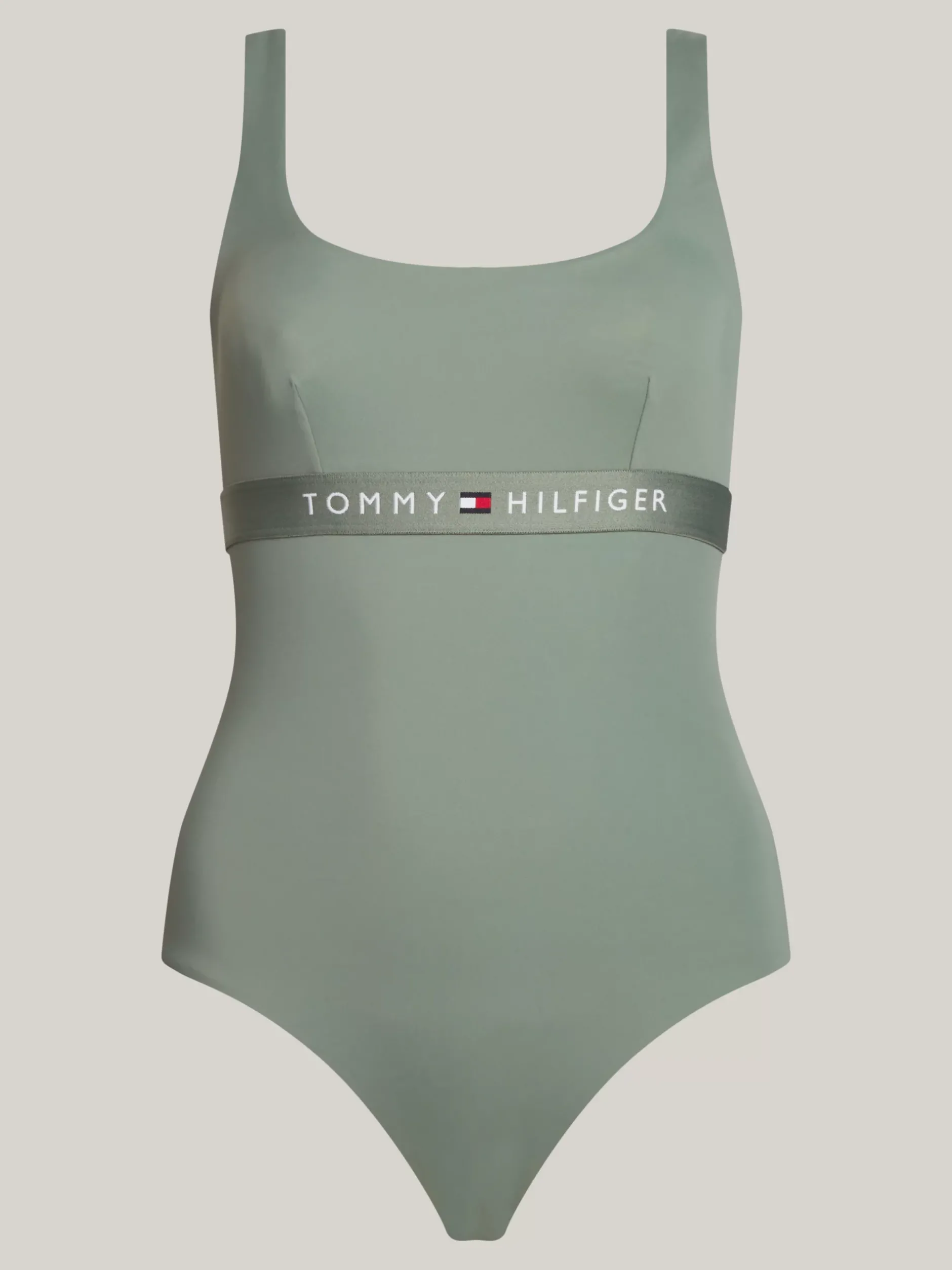 Stroje Kąpielowe*Tommy Hilfiger Jednoczęściowy Kostium Kąpielowy Original STONEWASH GREEN