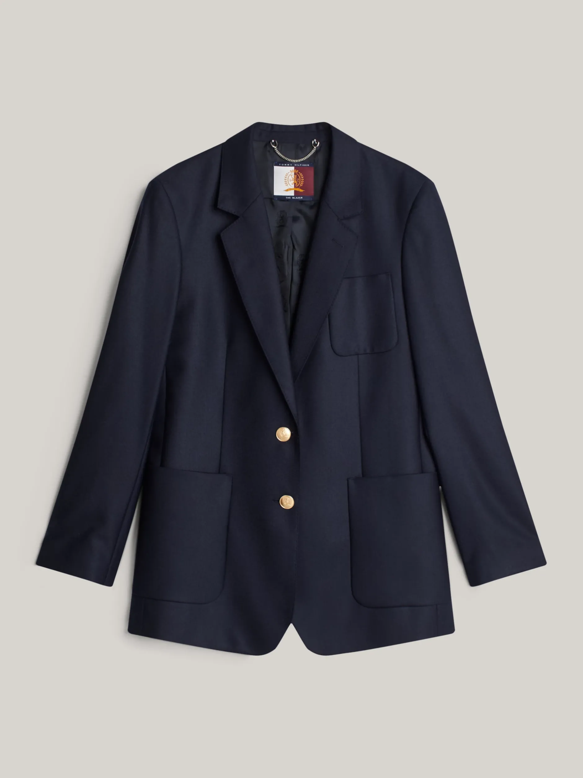 Marynarki*Tommy Hilfiger Jednorzędowa Luźna Marynarka Z Emblematem DESERT SKY