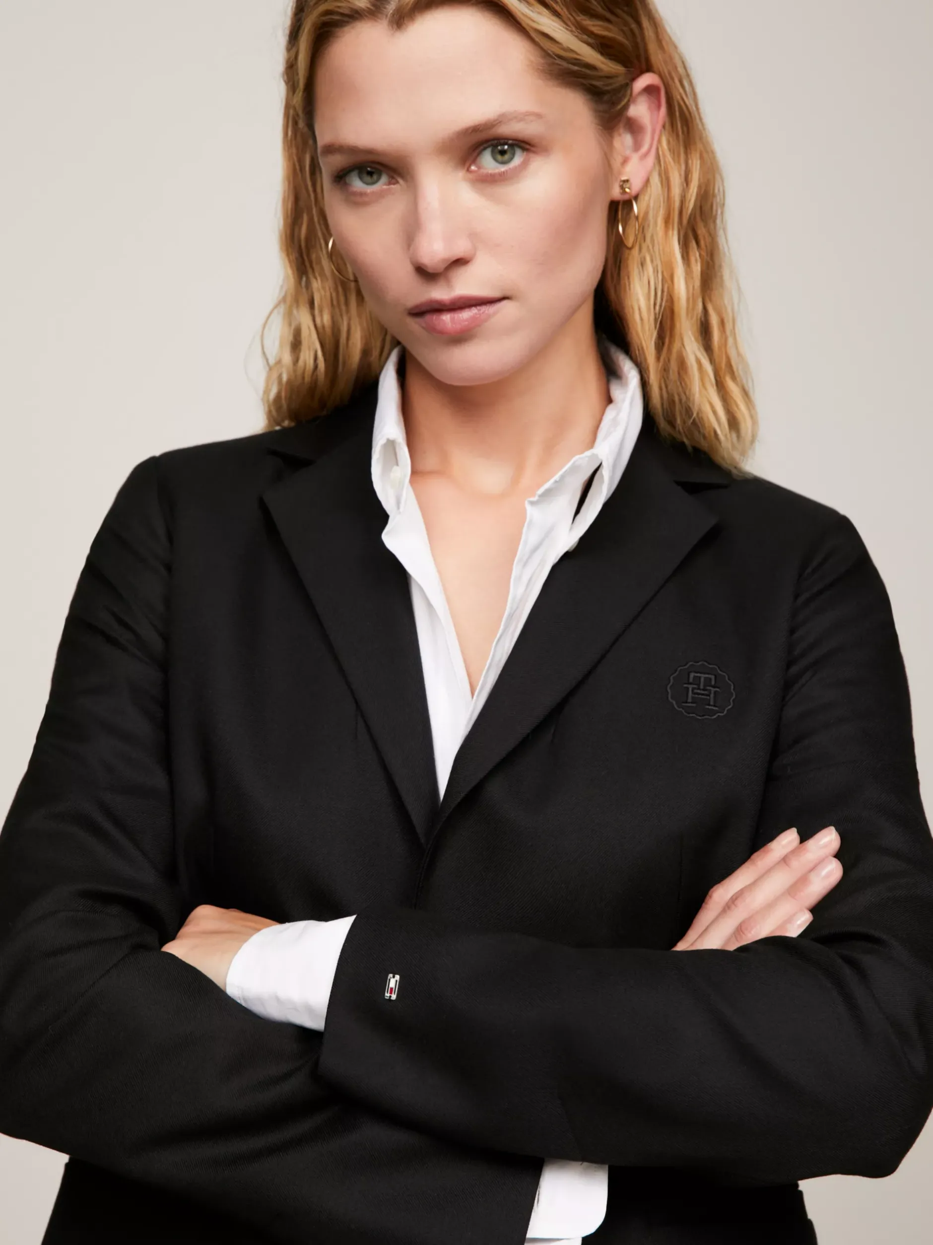Marynarki*Tommy Hilfiger Jednorzędowa Marynarka O Regularnym Kroju BLACK