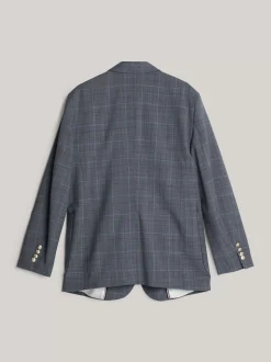 Marynarki*Tommy Hilfiger Jednorzędowa Marynarka W Kratę MEDIUM GREY HEATHER