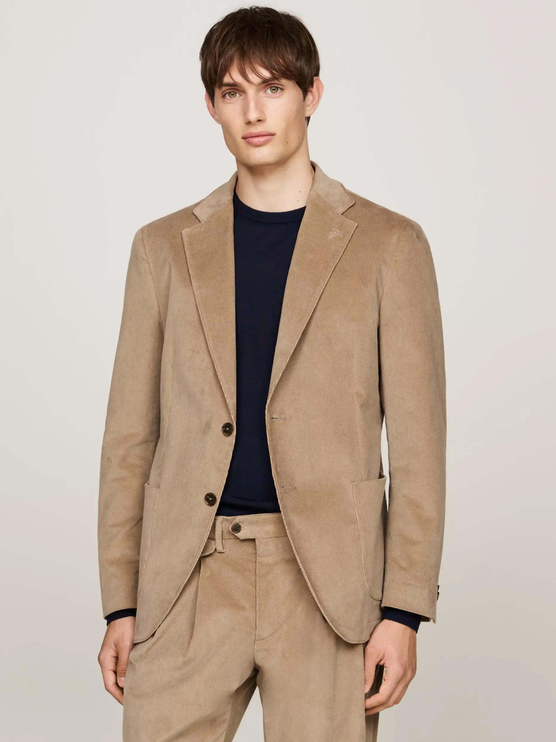 Garnitury I Kostiumy|Marynarki*Tommy Hilfiger Jednorzędowa Marynarka Ze Sztruksu BEIGE